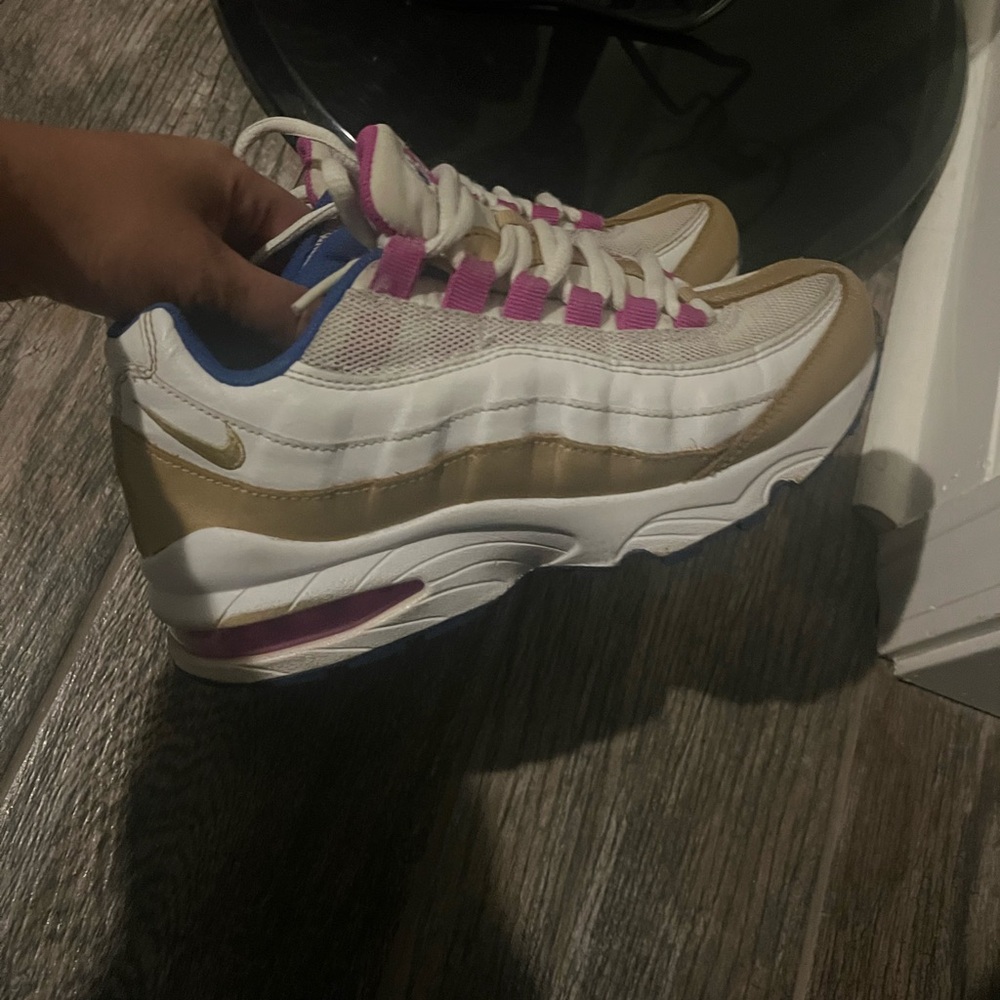 Nike Women's Air Max 95 - White, Gold, and Pink